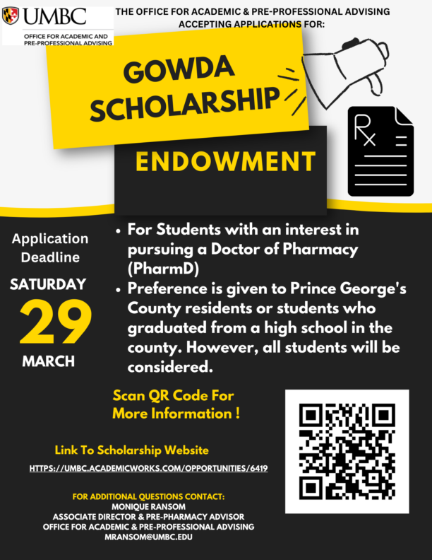 Scholarship Opportunity for Pre-Pharmacy Students!